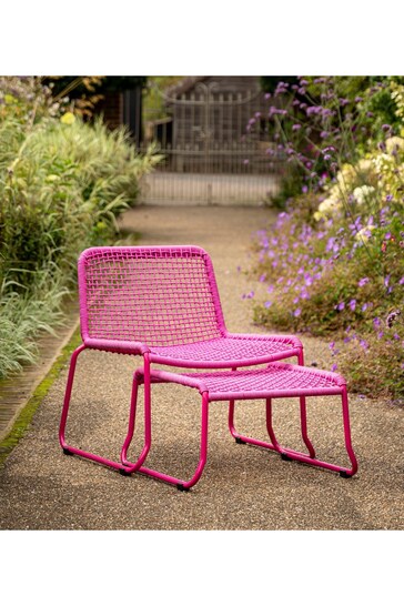 Gallery Home Pink Creston Garden Lounge Chair with Footstool