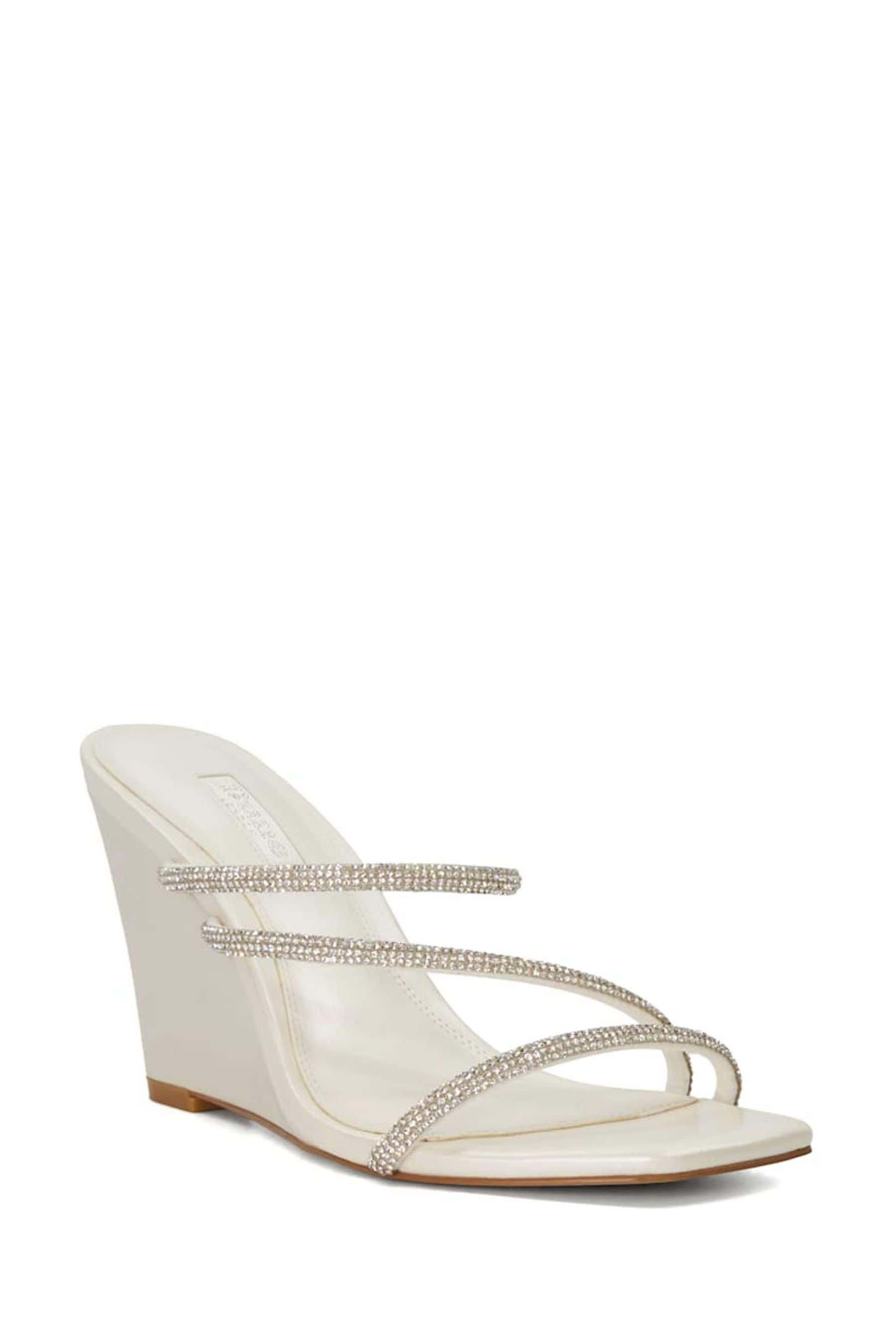 Buy Dune London Cream Moonbeam Bridal Diamante Wedge Heels from