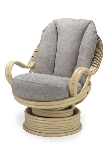 Desser Jubilee Grey Arlington Natural Rattan Conservatory Swivel Rocker Chair