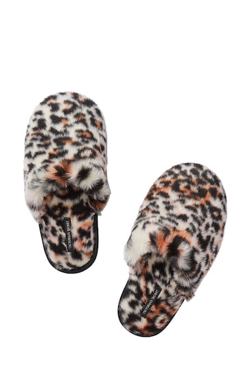 Victoria's Secret Leopard Brown Closed Toe Slipper