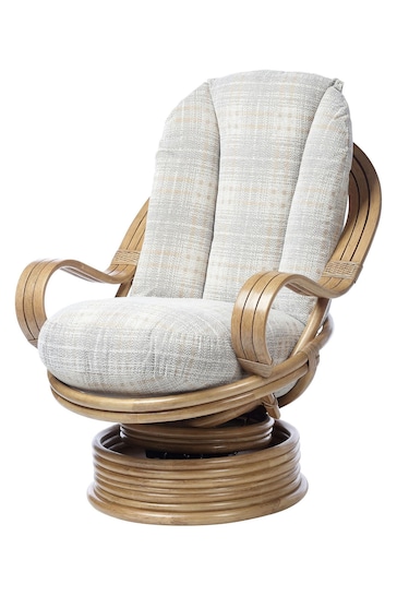 Desser Grey Athena Check Turin Light Oak Conservatory 360 Conservatory Swivel Rocking Chair