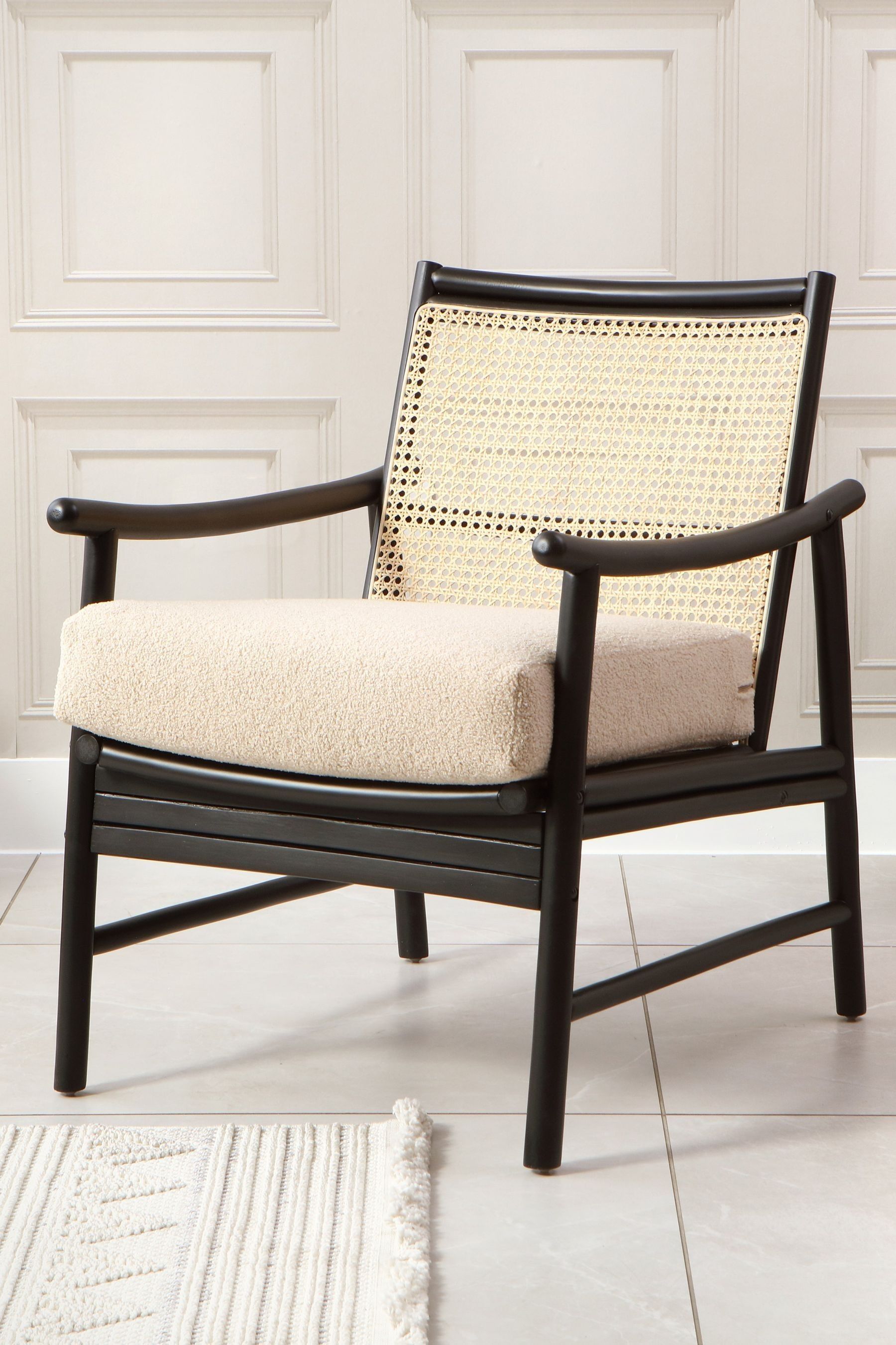 Buy Desser Boucle Plain Black Borneo Wicker Rattan Chair from the Next ...
