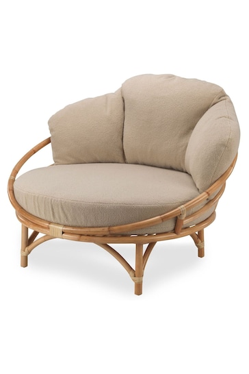 Desser Bouclé Plain Snug Wicker Rattan Chair