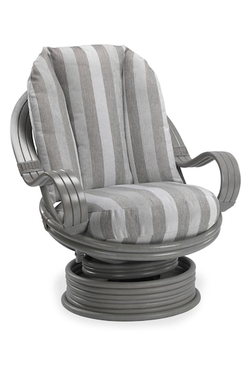 Desser Duke Grey Stripe Turin Conservatory 360 Conservatory Swivel Rocker Chair