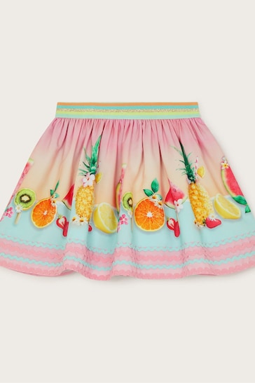 Monsoon Orange Fruit Embroidered Ombre Skirt