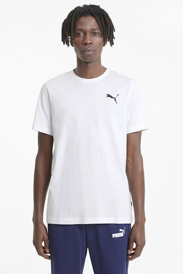 Puma White Small Mens Essentials Logo T-Shirt