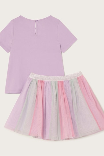 Monsoon Purple Embroidered Border Skirt