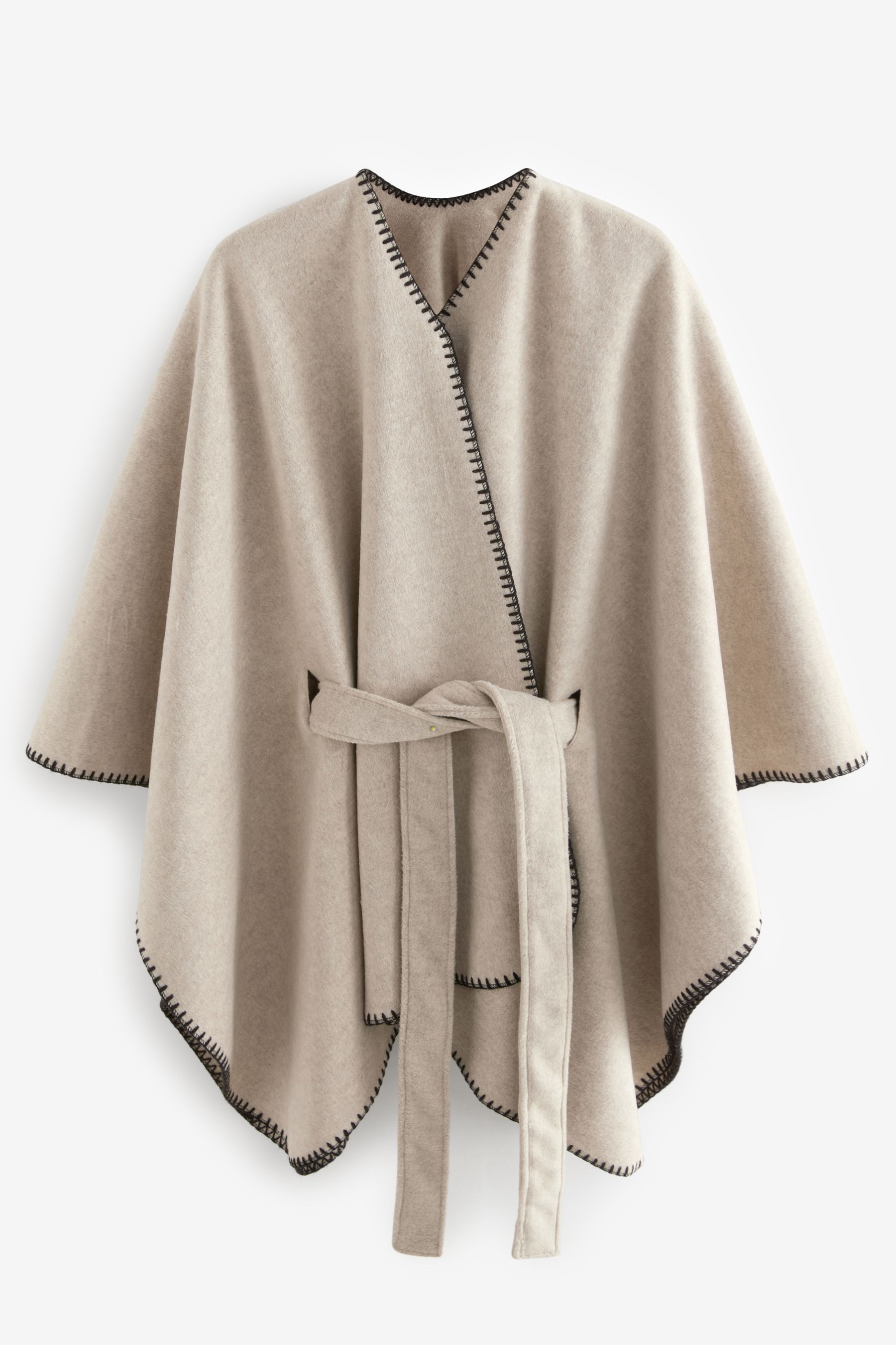 Buy Oatmeal Black Whipstitch Cape Jacket from the Next UK online shop
