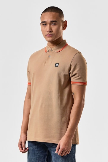 Weekend Offender Mens Levanto Tipped Short Sleeve Logo Polo Shirt