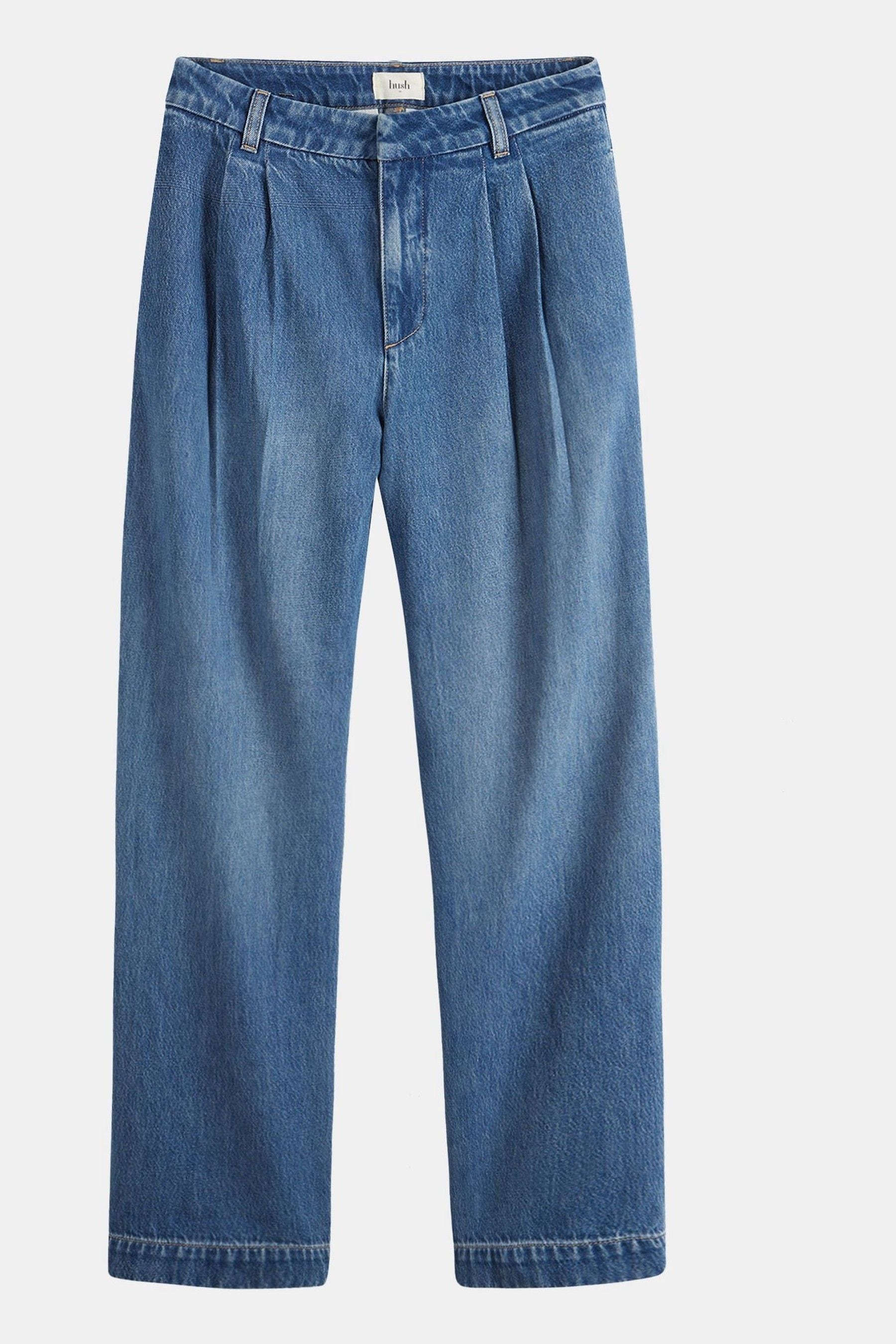 Buy Hush Blue Lya Pleated Wide Leg Jeans from the Next UK online shop