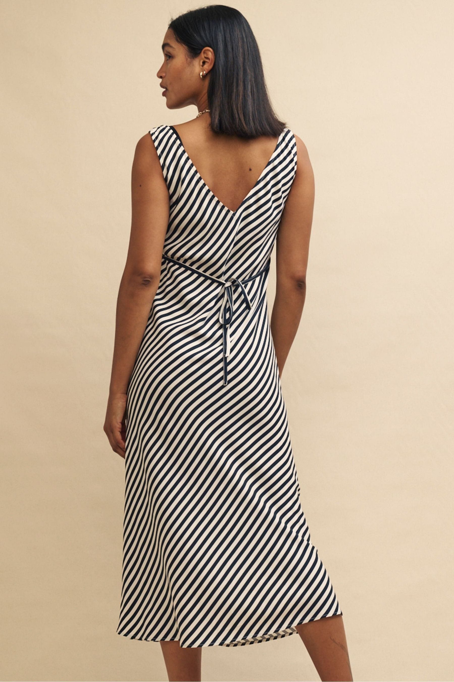 Buy Nobodys Child Helena Midi Mono Stripe Black Dress from the
