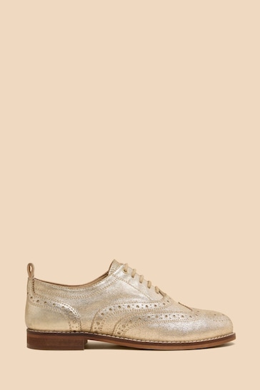 White Stuff Gold Thistle Leather Lace-Up Brogues