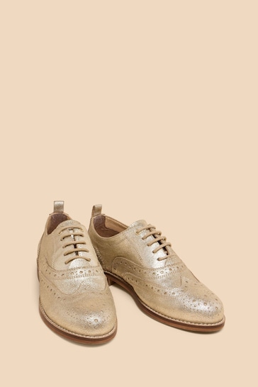 White Stuff Gold Thistle Leather Lace-Up Brogues