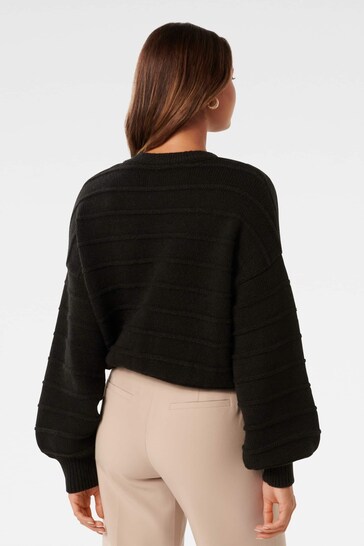 Forever New Black Monroe Cropped Knit Cardigan
