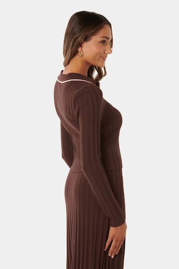 Forever New Brown Petite Edith Knit Dress
