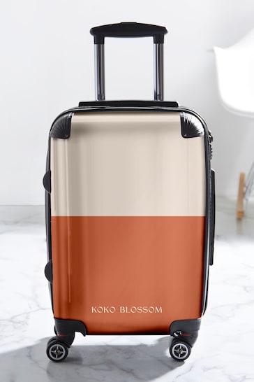 Personalised Caramel  Vanilla Colourblock Suitcase by Koko Blossom