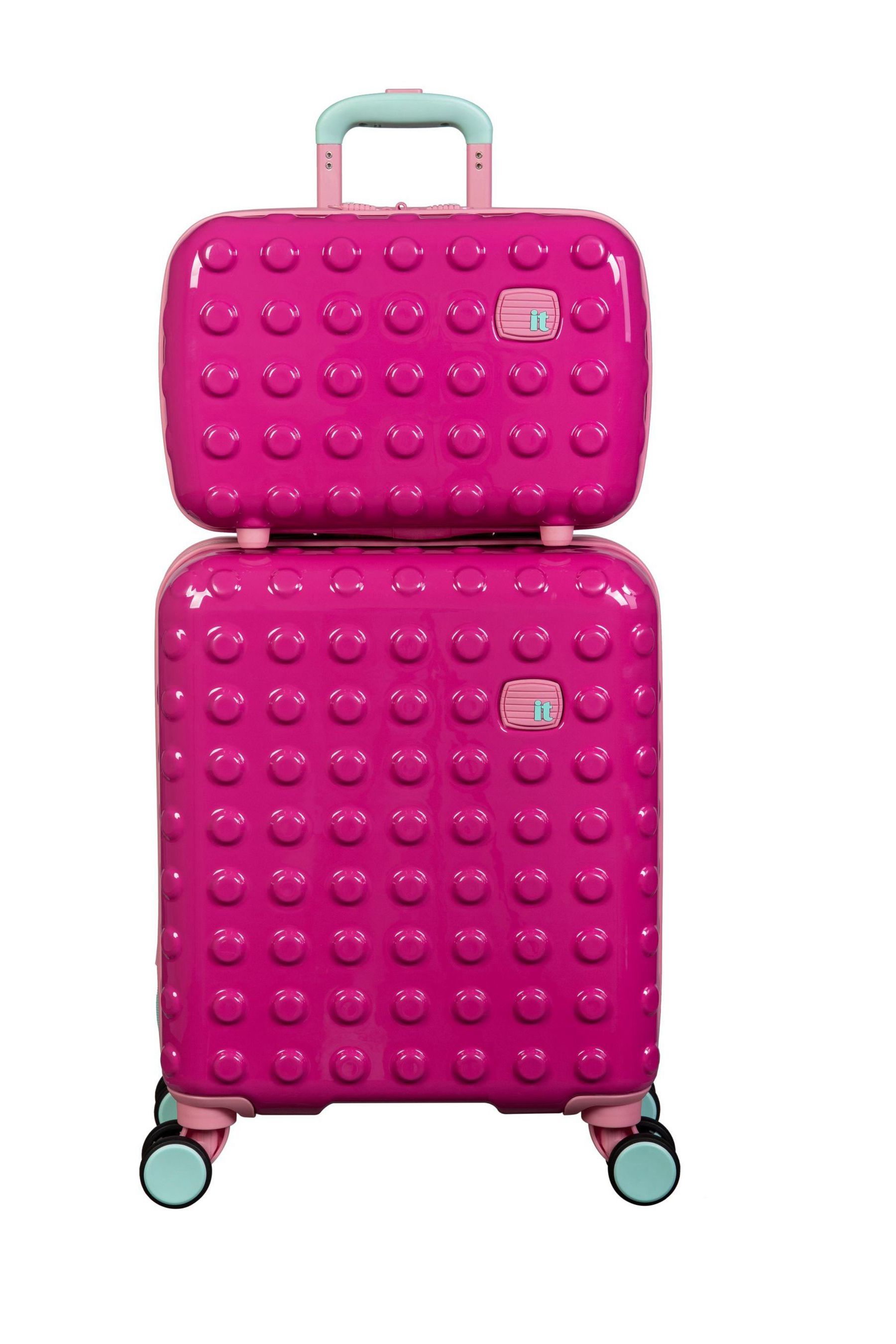 Pink polka dot luggage new arrivals