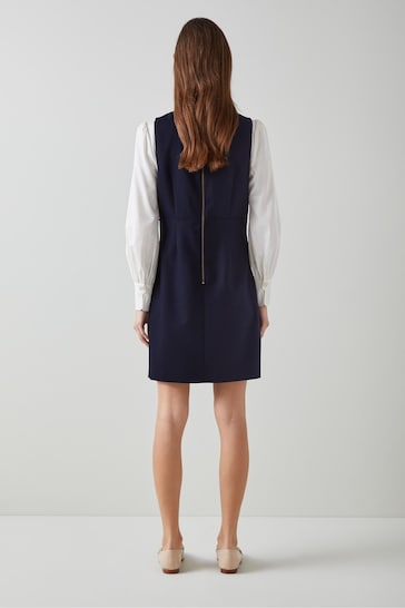 LK Bennett Mariner Polyester-Lenzing™ Ecovero™ Viscose Pinafore Dress