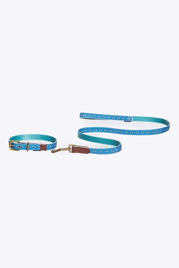 FatFace Blue Dog Collar and  Lead Set