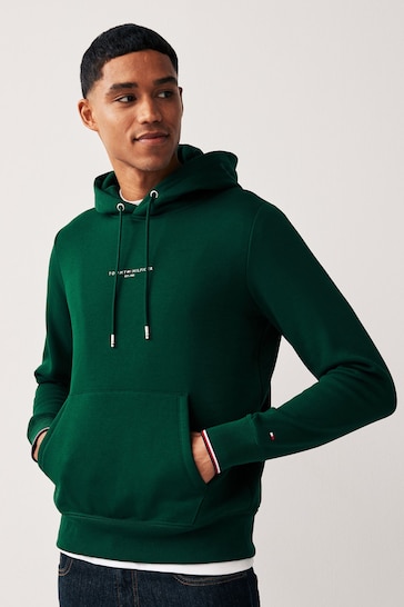 Tommy Hilfiger Green Logo Tipped Hoodie