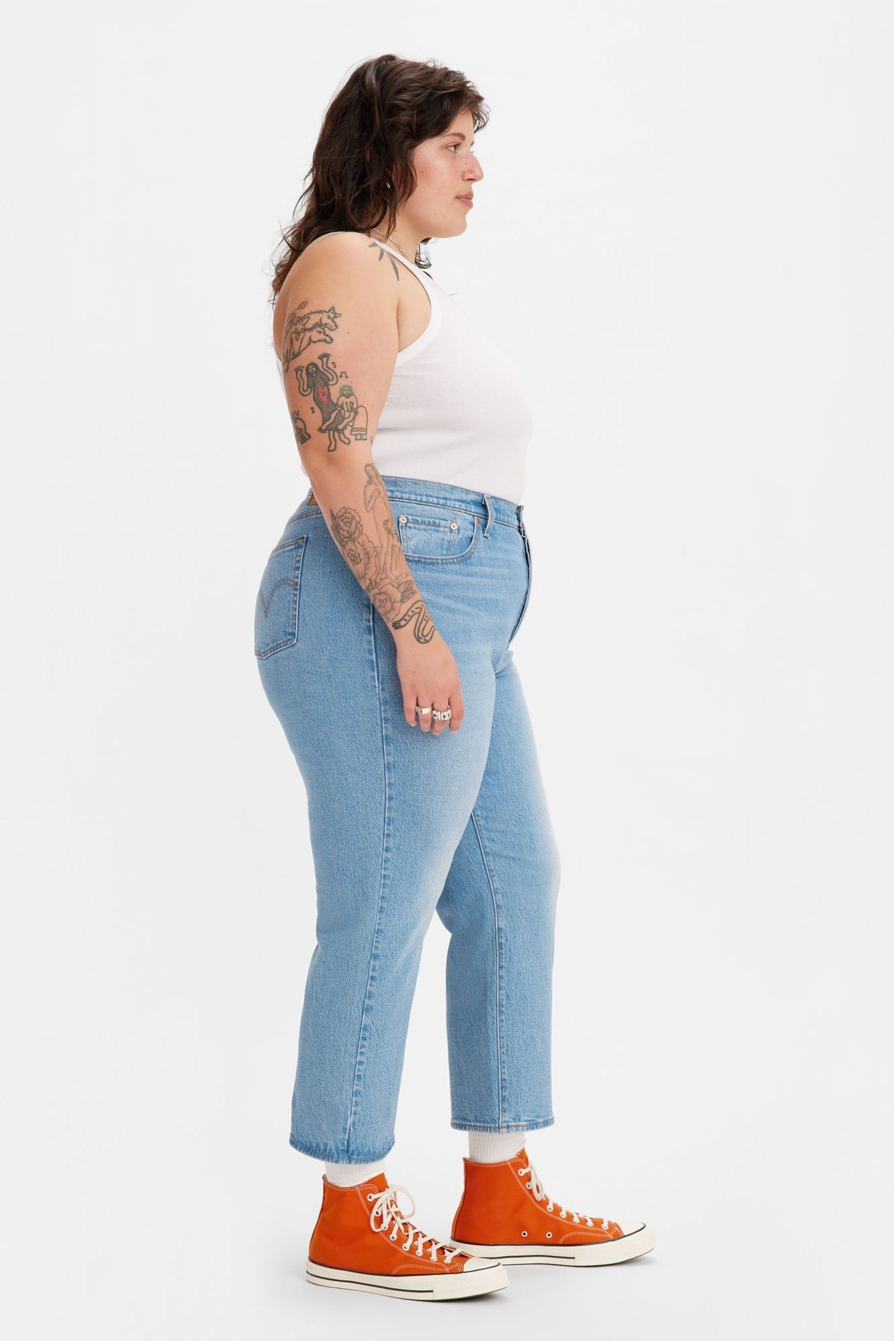 Levi's ribcage sales straight ankle blue