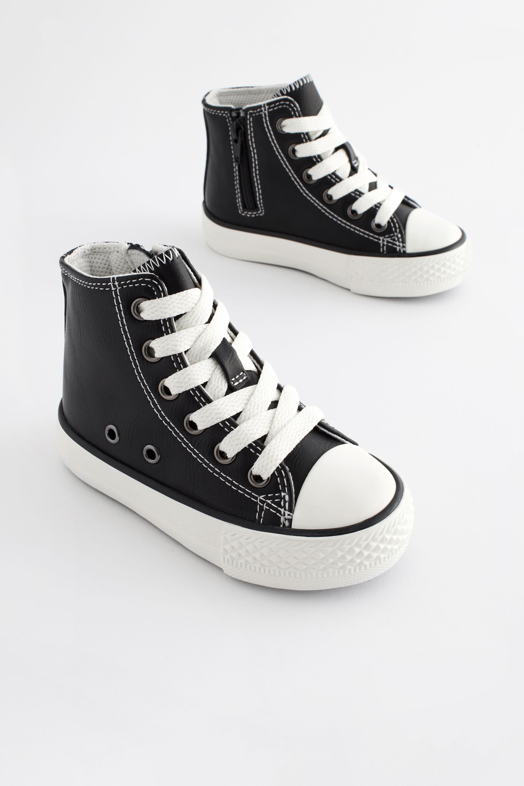 Black Standard Fit F Chunky High Top Trainers