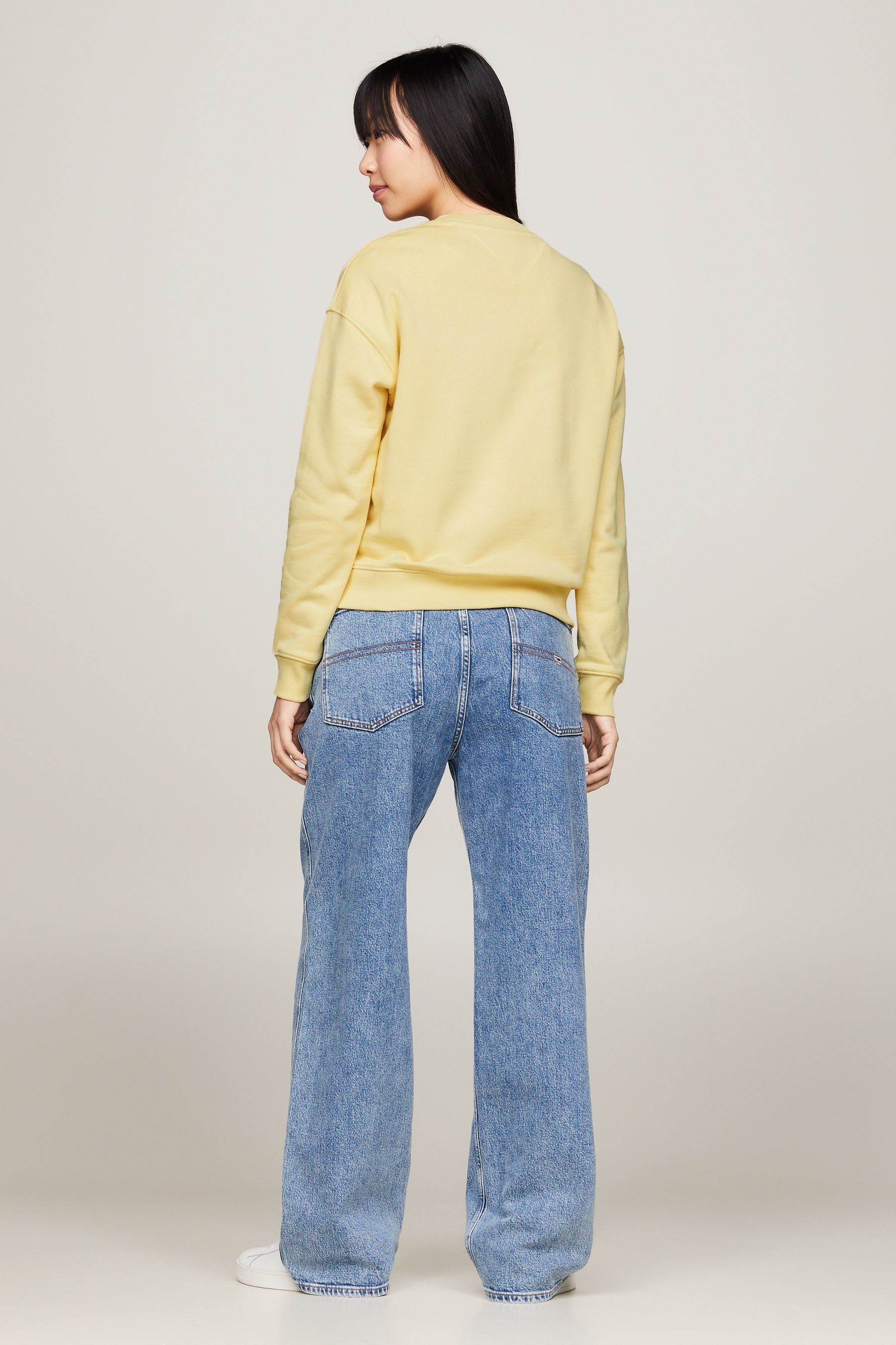 Buy Tommy Jeans Yellow Boxy Badge Sweatshirt from the Next UK