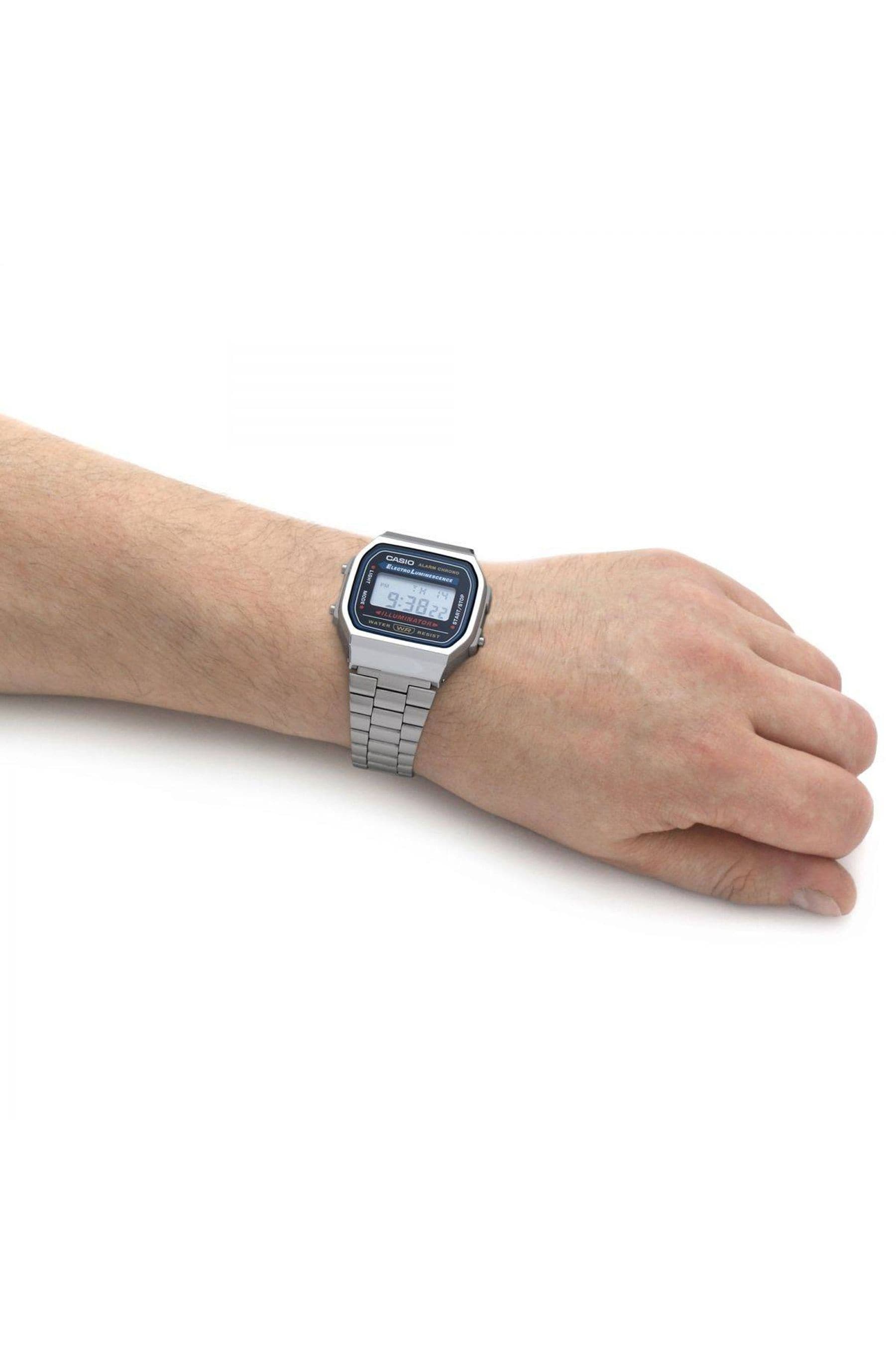 Casio retro online silver watch