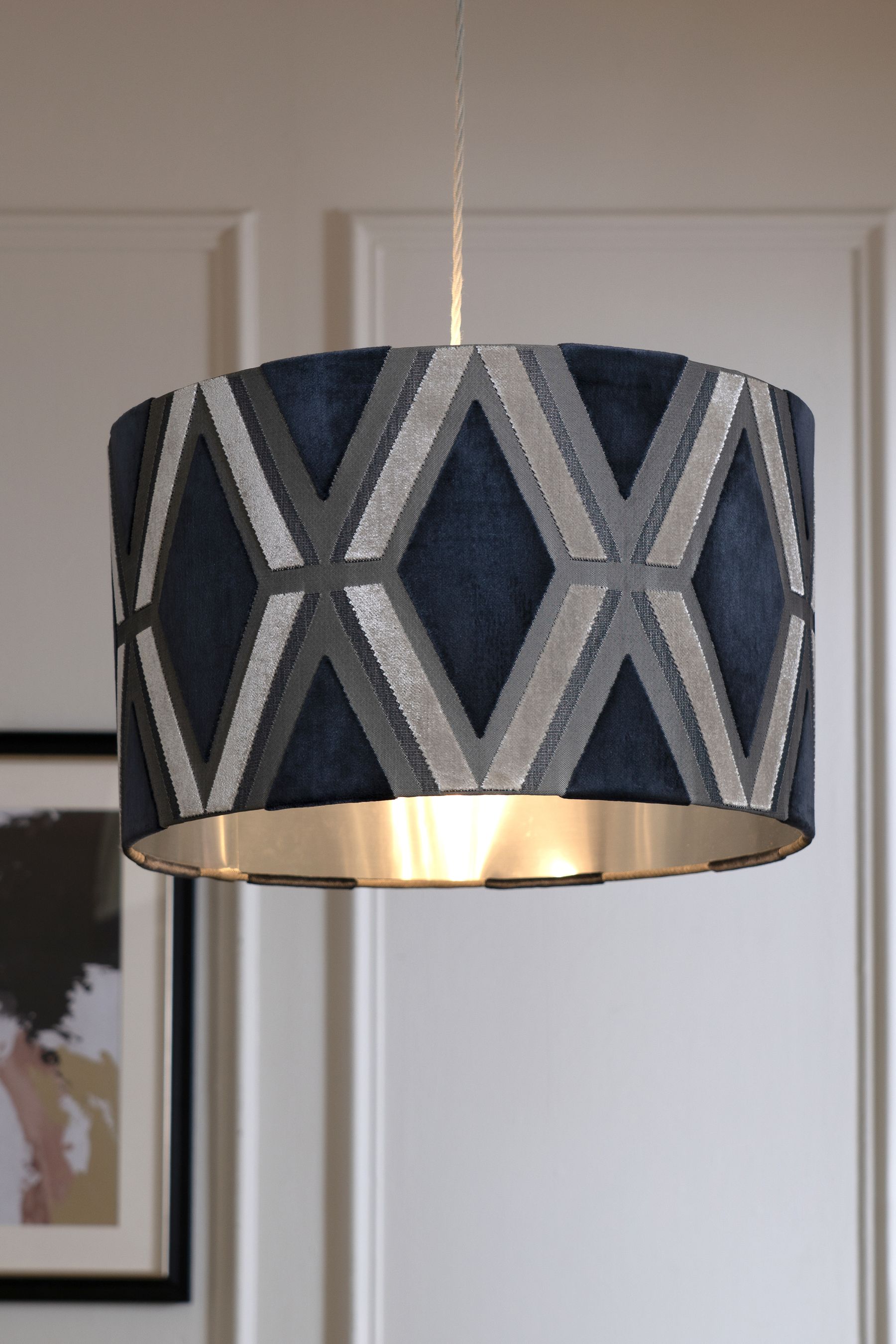 Navy and silver sales light shade