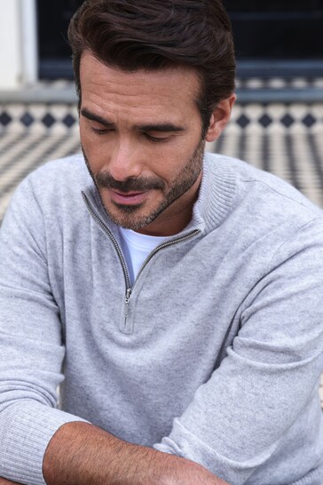 Pure Collection Cashmere Half Zip Sweater