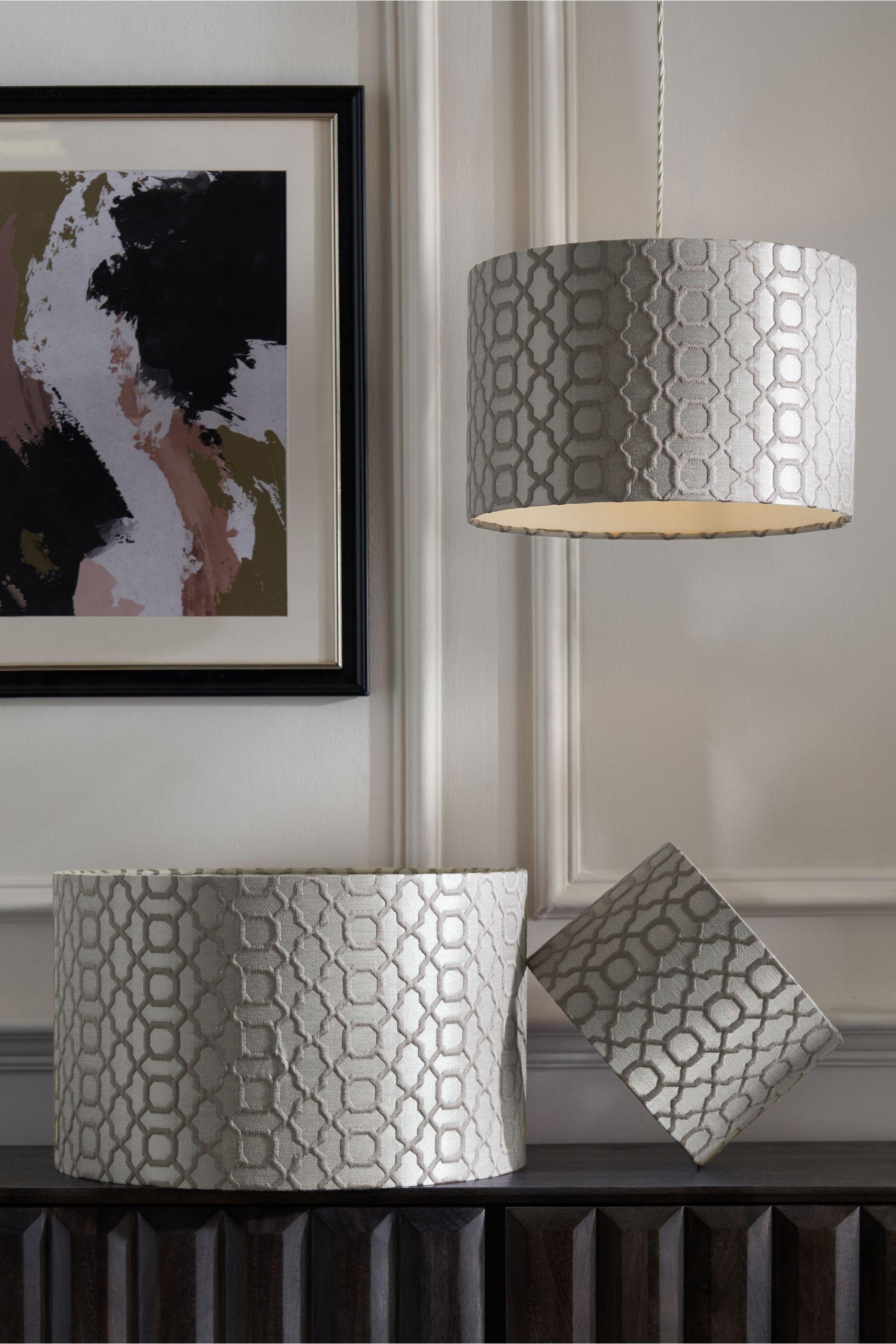 Buy Silver Geo Easy Fit Lamp Shade from the Next UK online shop
