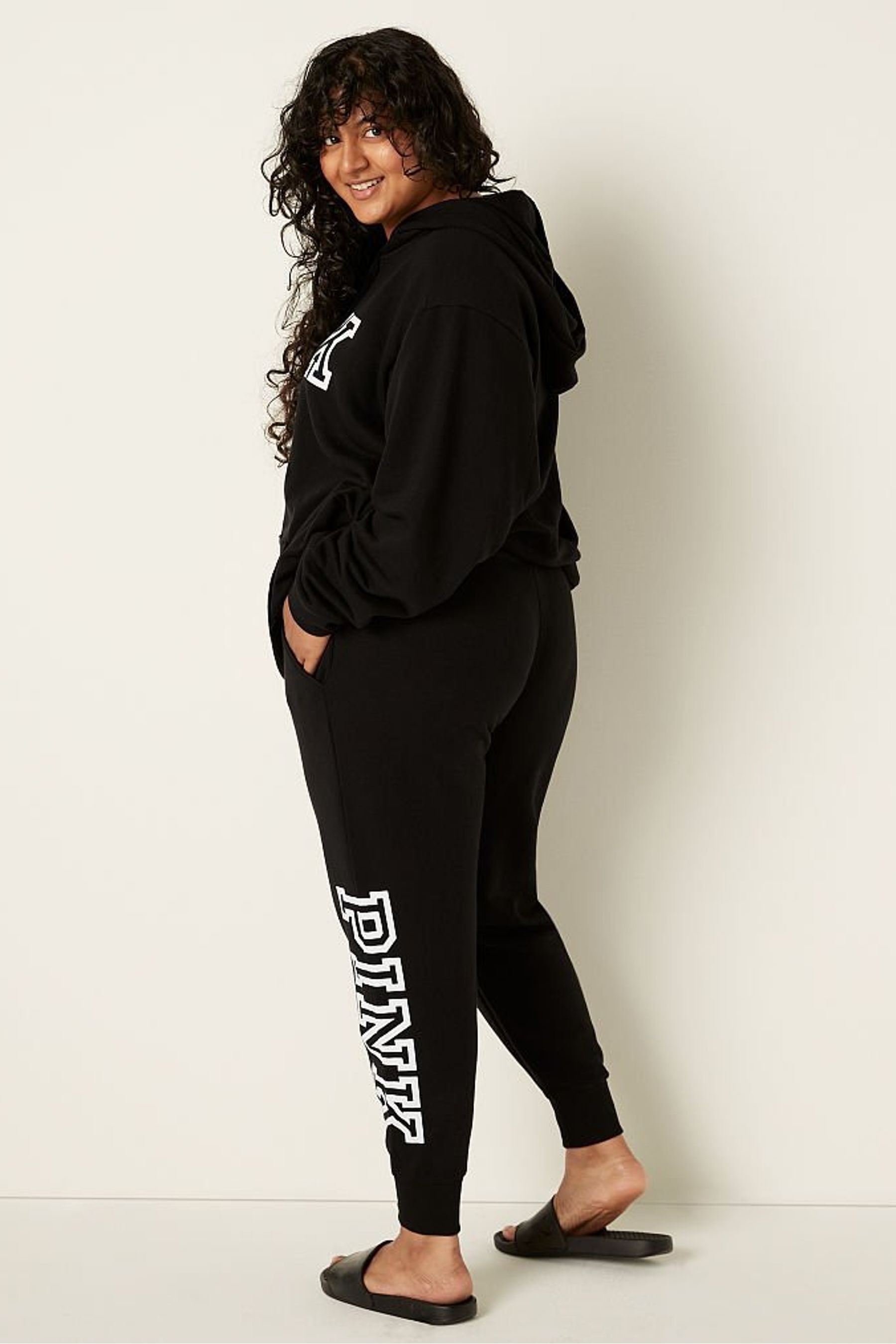 Pink hotsell black joggers