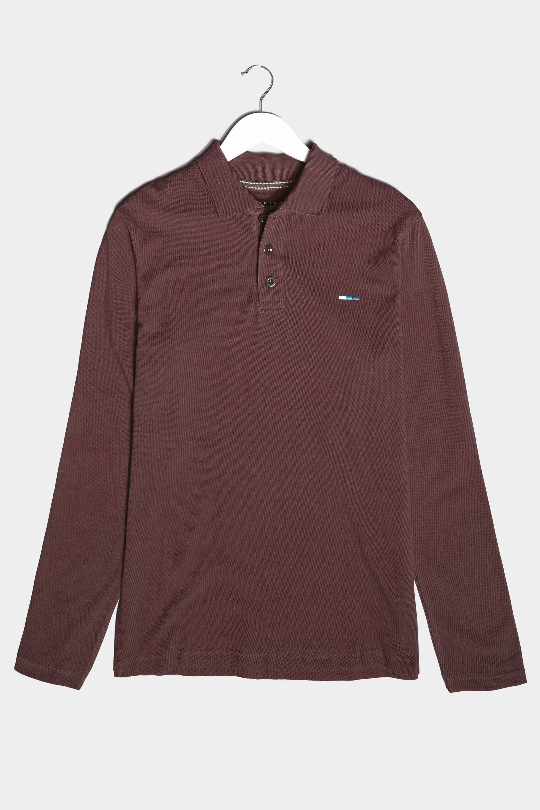 Buy BadRhino Big Tall Red Essential Long Sleeve Polo Shirt from