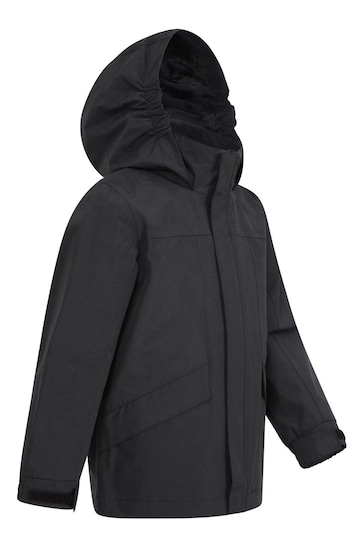 Mountain Warehouse Black Black Solar Kids Waterproof Jacket