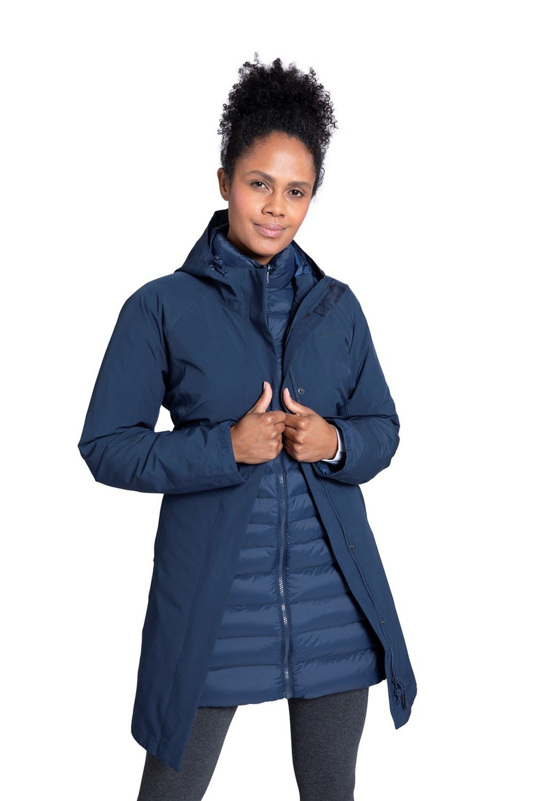 Mountain Warehouse Blue Alaskan Womens 3 In 1 Long Coat