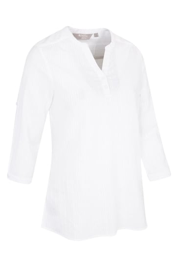 Mountain Warehouse White Petra Womens Relaxed Fit 3/4 Sleeve Shirt