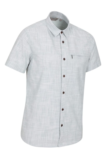 Mountain Warehouse Blue Coconut Slub Texture 100% Cotton Mens Shirt g