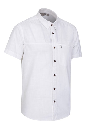 Mountain Warehouse White Coconut Slub Texture 100% Cotton Mens Shirt g