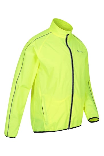 Mountain Warehouse Yellow Force Mens Reflective Water-Resistant Running and Cycling Jacket
