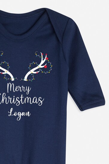 Personalised Newborn Matching Family Christmas Sleepsuit by Dollymix