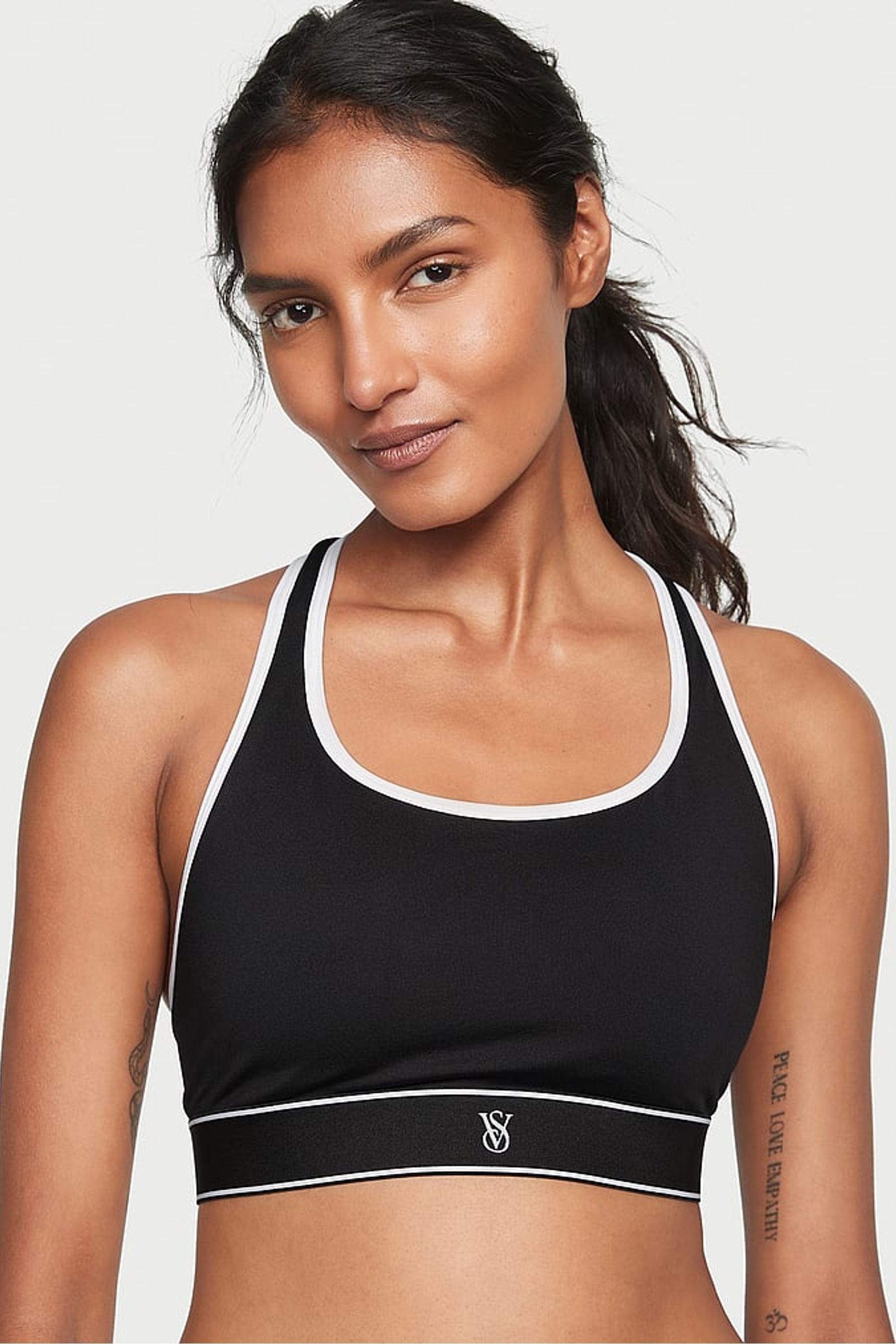 Buy Victoria s Secret Black White Player Unlined Sports Bra from