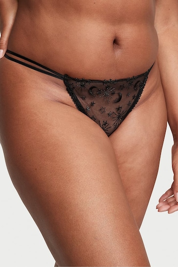 Victoria's Secret Black Constellation Embroidery Bikini Knickers