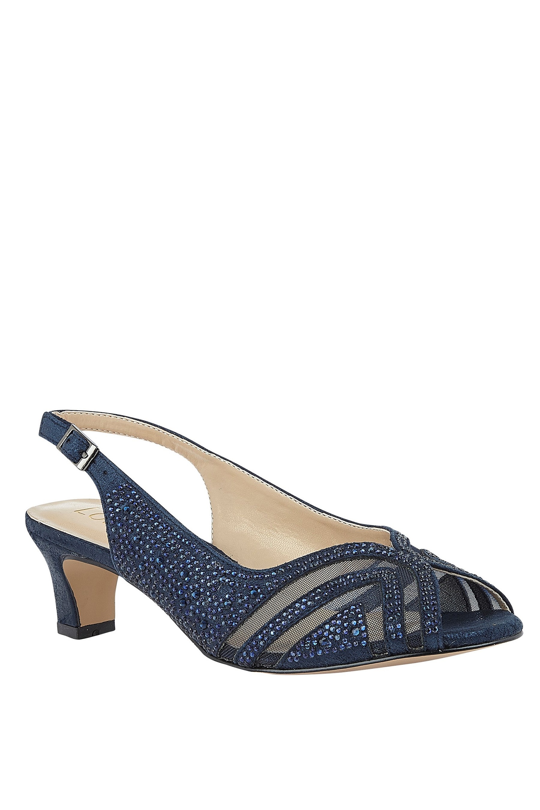 Navy sling hotsell back shoes uk