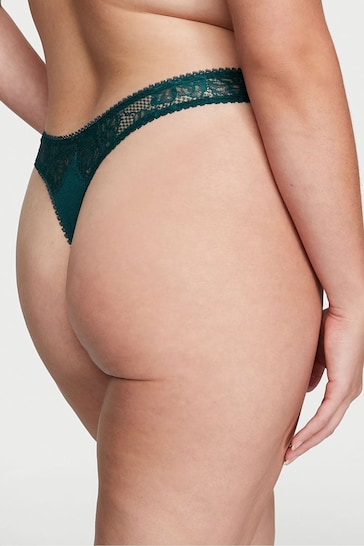 Victoria's Secret Black Ivy Green Smooth Thong Knickers