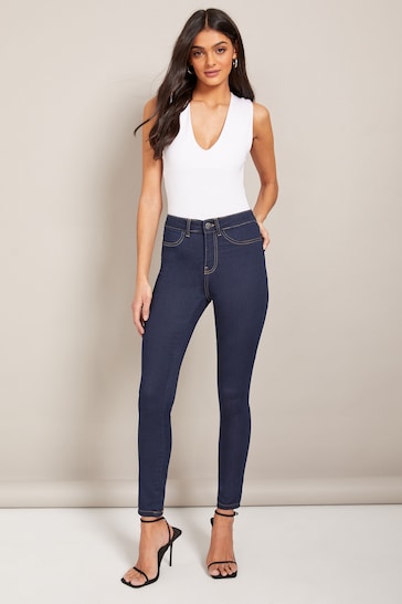 Friends Like These Rinse Blue Petite High Waisted Jeggings