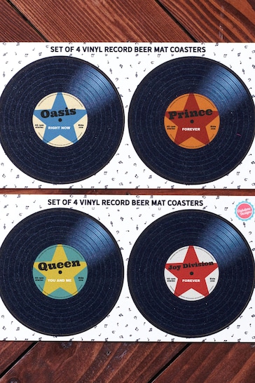 Personalised Vinyl Record Beer Mats by Oakdene