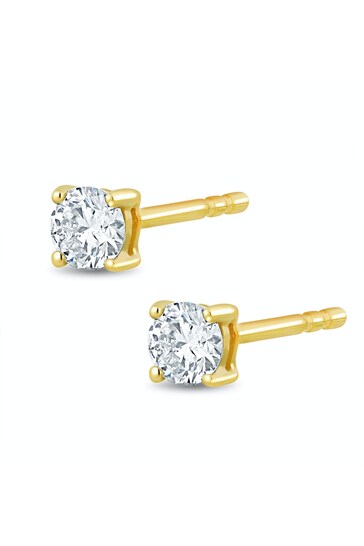 The Diamond Store White Lab Diamond Stud Earrings 0.20ct H/Si Quality in 9K Gold - 3mm