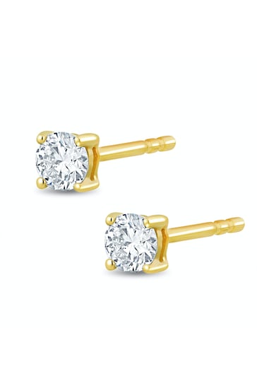 The Diamond Store White Lab Diamond Stud Earrings 0.30ct H/Si Quality in 9K Gold - 3.6mm