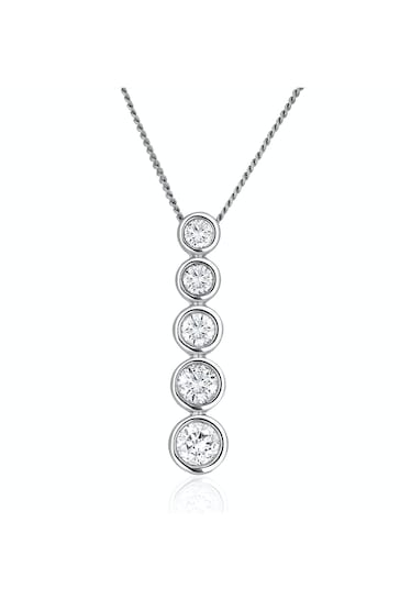 The Diamond Store White Lab Diamond Life Journey Necklace 0.50ct H/Si in 9K White Gold