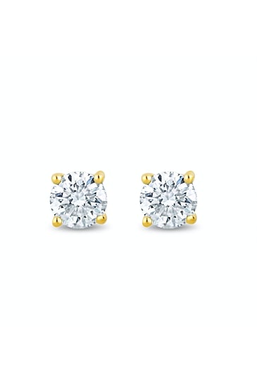 The Diamond Store White Lab Diamond Stud Earrings 0.10ct H/Si Quality in 9K Gold - 2.4mm